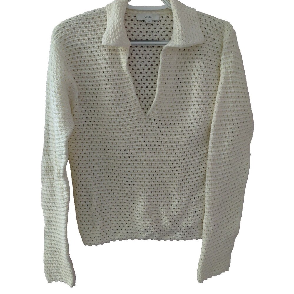 Vince Textured Baja Sweater Open Knit Women's Size Small